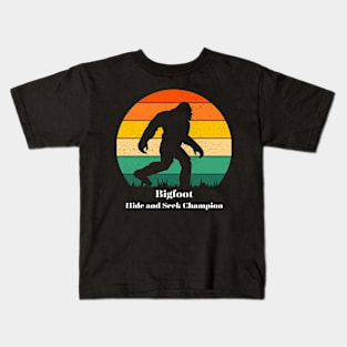 Bigfoot Hide and Seek Champion Funny Sasquatch Kids T-Shirt